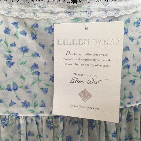 Eileen West Button Front Full Length Gown/Robe with Bluebell Print Size S - Picture 13 of 15